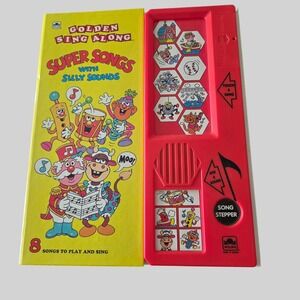 Golden Sing Along Super Songs with Silly Sounds Electronic Kid Book 1992 Vintage
